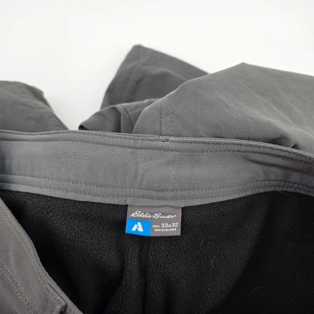 Eddie Bauer First Ascent Guide Pro Fleece Lined Pants Mens 33x32 Gray Hiking